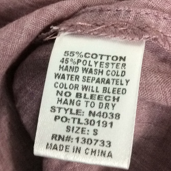 Umgee USA Womens Mauve Long Sleeve Baby Doll Dress Top Sz S - Picture 8 of 8